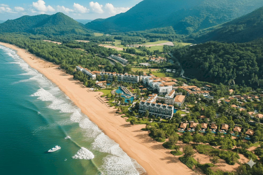 Lang Co remains relatively undeveloped, with long stretches of coast still quiet and sparsely populated